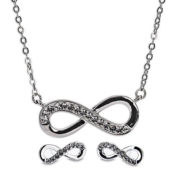 Newgrange Living - Silver Infinity Necklace and Earring Gift Set