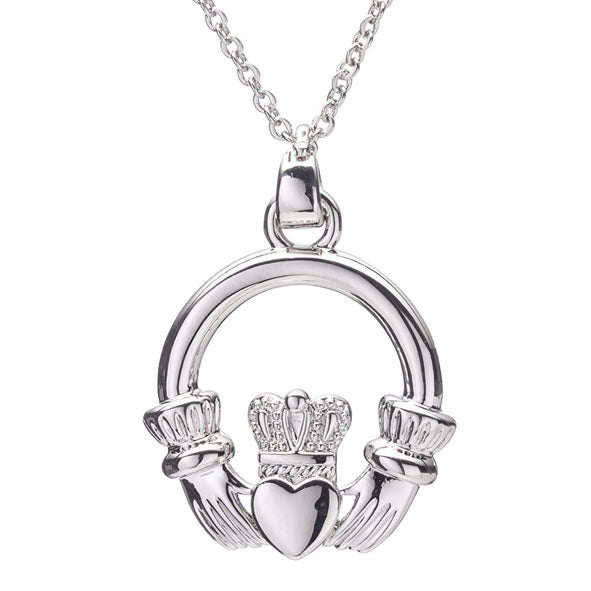 Newgrange Living - Silver Claddagh Pendant