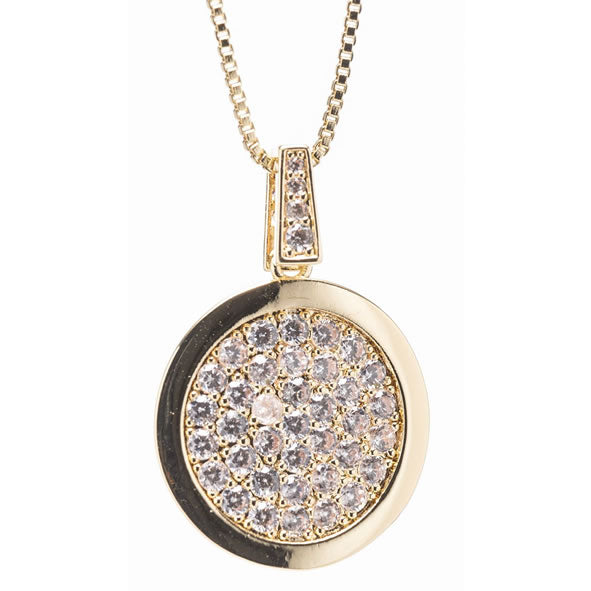 Newgrange Living - Gold Diamante Round Pendant