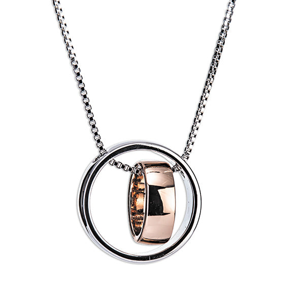 Newgrange Living - Silver and Rose Gold Ring Pendant