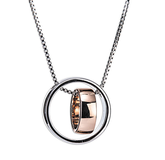 Newgrange Living - Silver and Rose Gold Ring Pendant