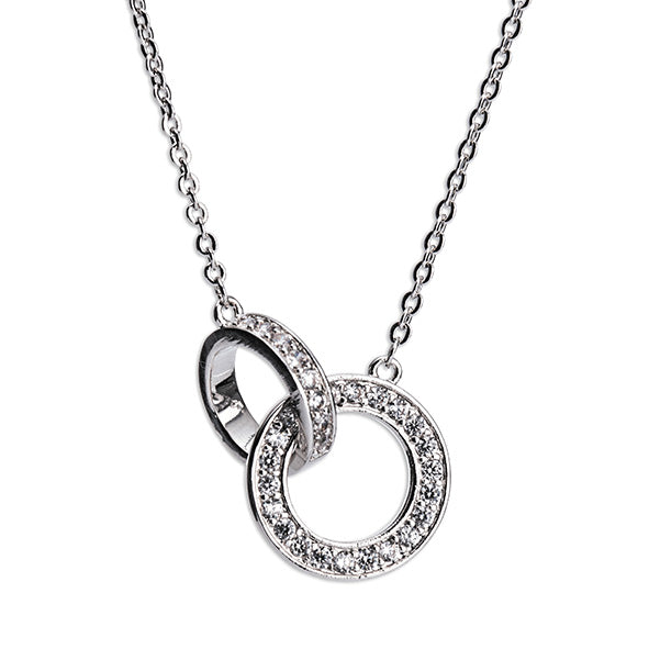 Newgrange Living - Silver Interlocking Diamante Necklace