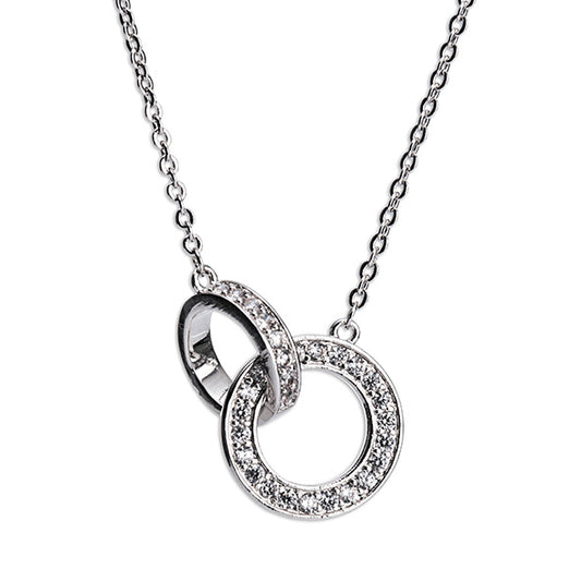 Newgrange Living - Silver Interlocking Diamante Necklace