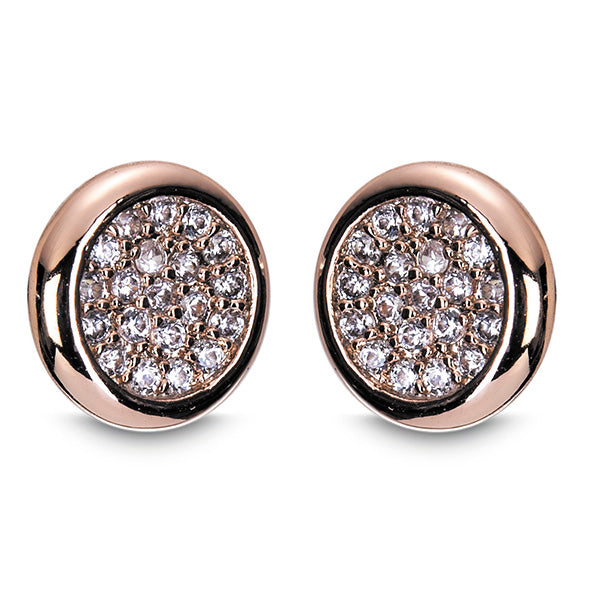 Newgrange Living - Rose Gold Diamante Round Earrings