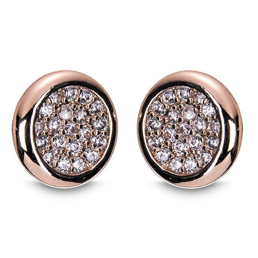Newgrange Living - Rose Gold Diamante Round Earrings
