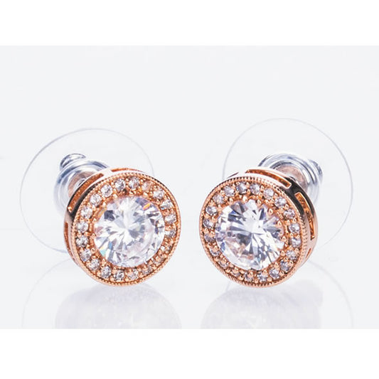 Newgrange Living - Rose Gold White Stone & Diamante Earrings