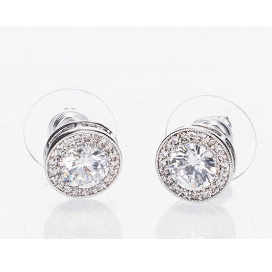 Newgrange Living - Silver White Stone & Diamante Earrings