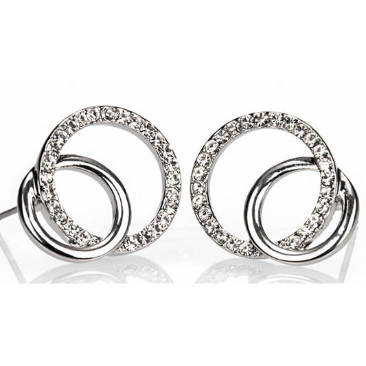Newgrange Living - Silver Diamante Loop Earrings