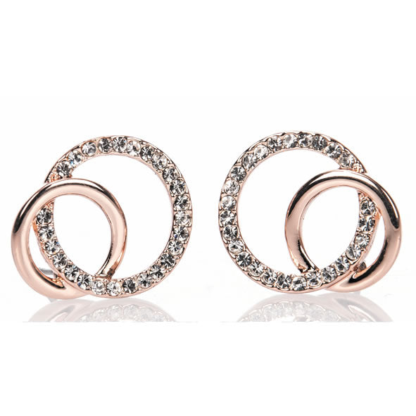 Newgrange Living - Rose Gold Diamante Loop Earrings