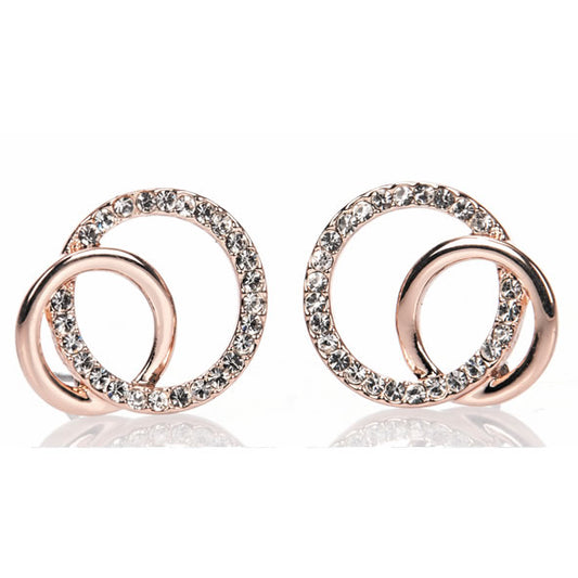 Newgrange Living - Rose Gold Diamante Loop Earrings