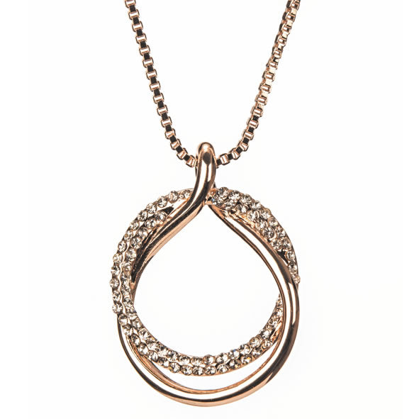 Newgrange Living - Rose Gold Diamante Loop Pendant