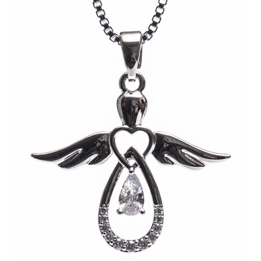 Newgrange Living - Silver Guardian Angel Pendant