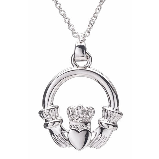 Newgrange Living - Silver Claddagh Pendant