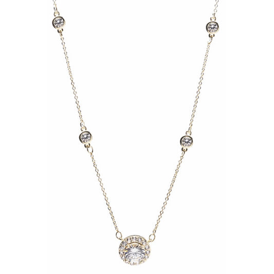 Newgrange Living - Gold Circular Round Cut Diamond Pendant