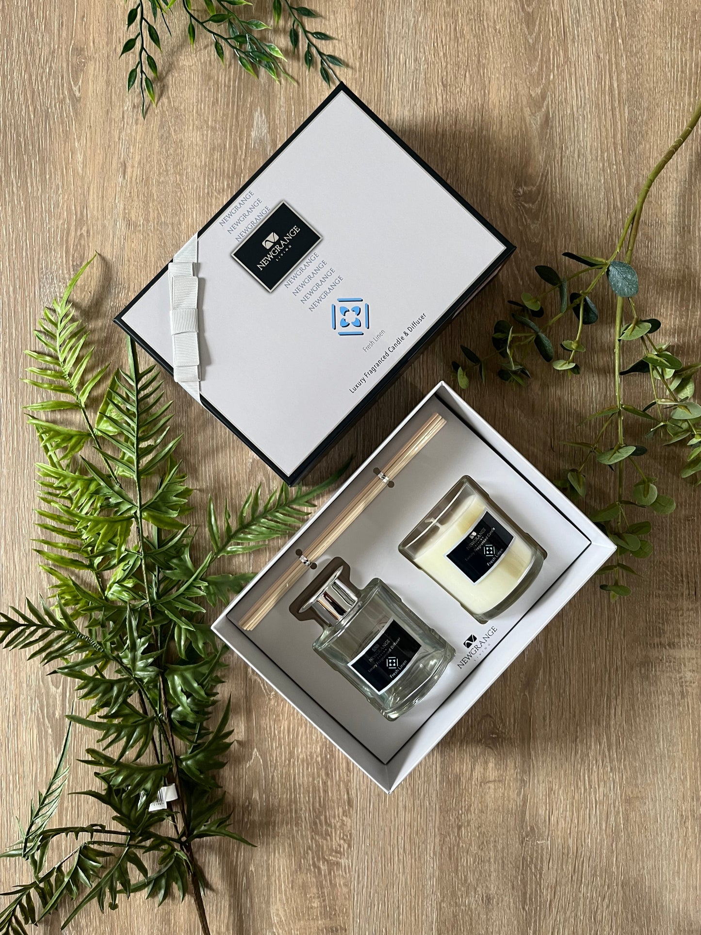 Newgrange Living - Fresh Linen Luxury Candle & Diffuser Gift Set
