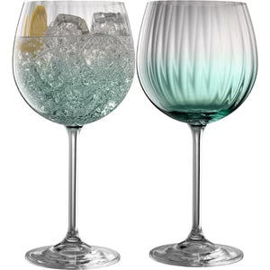 Galway Crystal - Erne Gin and Tonic Glass Pair Aqua