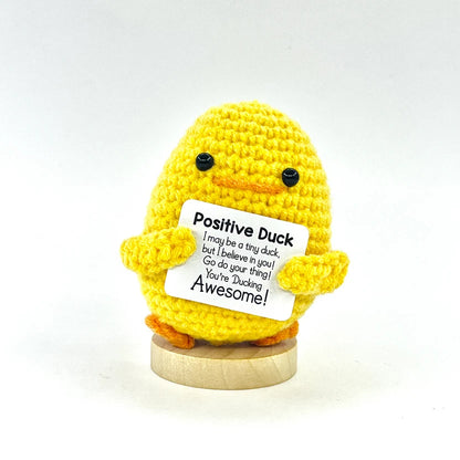Positive Duck Crochet Ornament - Handmade Gift