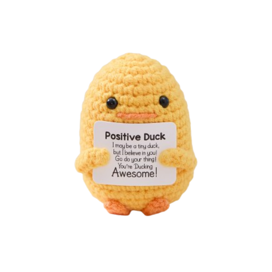 Positive Duck Crochet Ornament - Handmade Gift