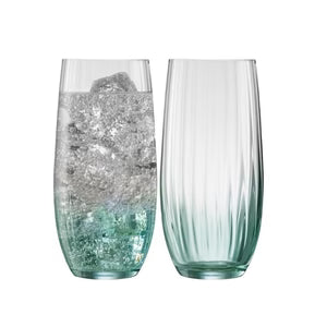 Galway Crystal - Erne Hiball Glass Pair Aqua